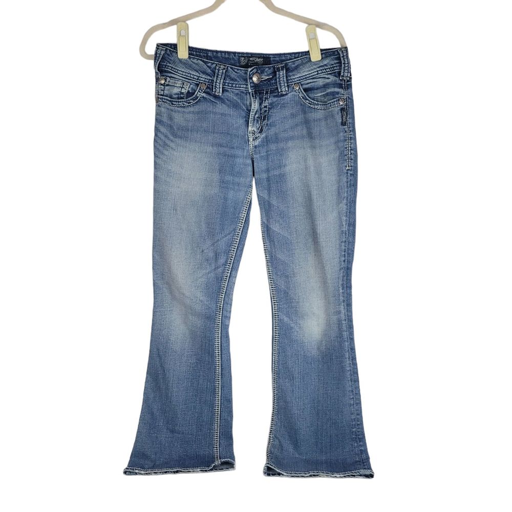 Silver Jeans Bootcut Womens Tag Size 29L/30W Medium Wash Low Rise Distressed